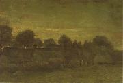 Vincent Van Gogh Village at Sunset (nn04) oil